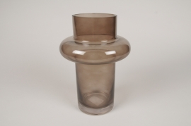 A199R4 Brown glass vase D17cm H25cm