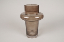 A199R4 Vase en verre brun D17cm H25cm