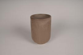 A200L1 Vase en terre cuite brun D14.5cm H29cm