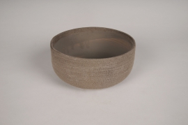 A201L1 Coupe en terre cuite marron D19.5cm H9cm