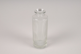 A201NH Vase bouteille en verre transparent D5cm H13cm