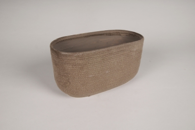 A202L1 Jardini�re en terre cuite marron 25.5x13cm H13cm