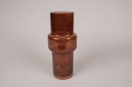 A202R4 Vase en verre chocolat D13cm H30cm