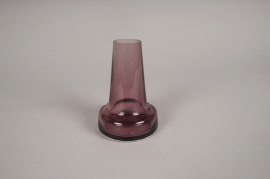 A203W3 Vase soliflore en verre avec col rose D8cm H12cm