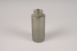A207NH Vase bouteille en verre gris D5cm H13cm