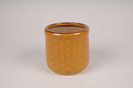 A207NM Cache-pot en céramique safran D14cm H13cm