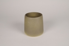 A209QS Cache-pot en terre cuite vert D12.5cm H12cm