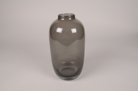 A212R4 Black glass vase D14cm H27cm