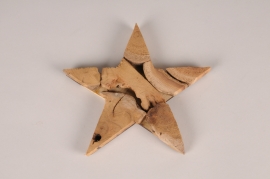 a214wg Natural wooden star D18cm