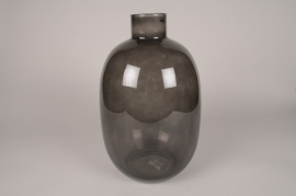 A217R4 Vase en verre fumé noir D24cm H40cm