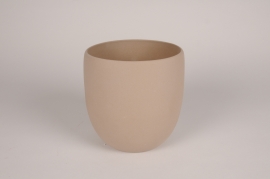 A221QS Cache-pot en terre cuite taupe D18cm H18cm