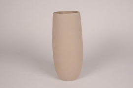 A224QS Vase en terre cuite taupe D12cm H28cm