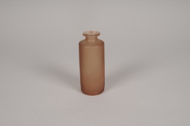 A227NH Brown frosted glass bottle vase D5cm H13cm