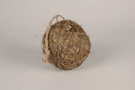 a227wg Natural ball grass with hanger D15cm