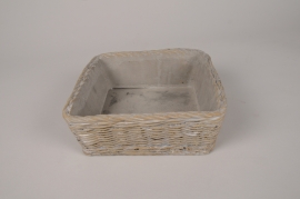 A228LE Beige concrete planter 21x21cm H7.5cm