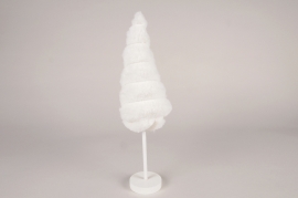 a231wg White faux fur Chrismas tree H37cm