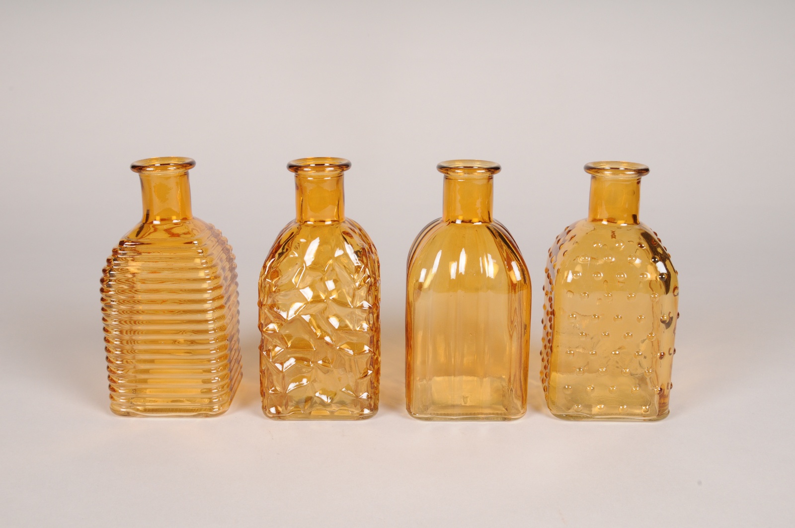 Assorted yellow glass bottle vase 6.5x6.5cm H13cm