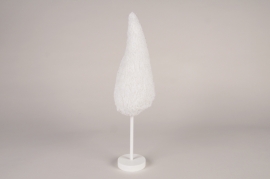 a233wg White and golden faux fur Chrismas tree H37.5cm