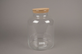 A234I0 Glass vase bottle with cork plug D21cm H31cm
