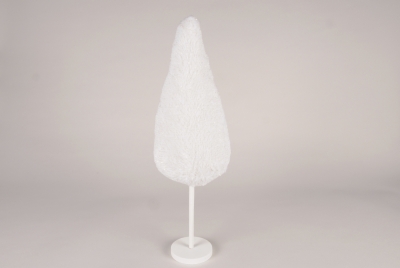 a234wg Sapin en fausse fourrure blanche et dor�e H55cm