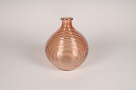A236R4 Vase bouteille en verre marron clair D16.5cm H20cm