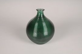 A238R4 Vase bouteille en verre vert D16.5cm H20cm