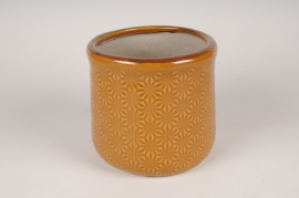 A241NM Yellow ceramic planter D18cm H17cm