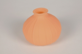 A253NH Vase bouteille en verre orange mat D10.5cm H8.5cm