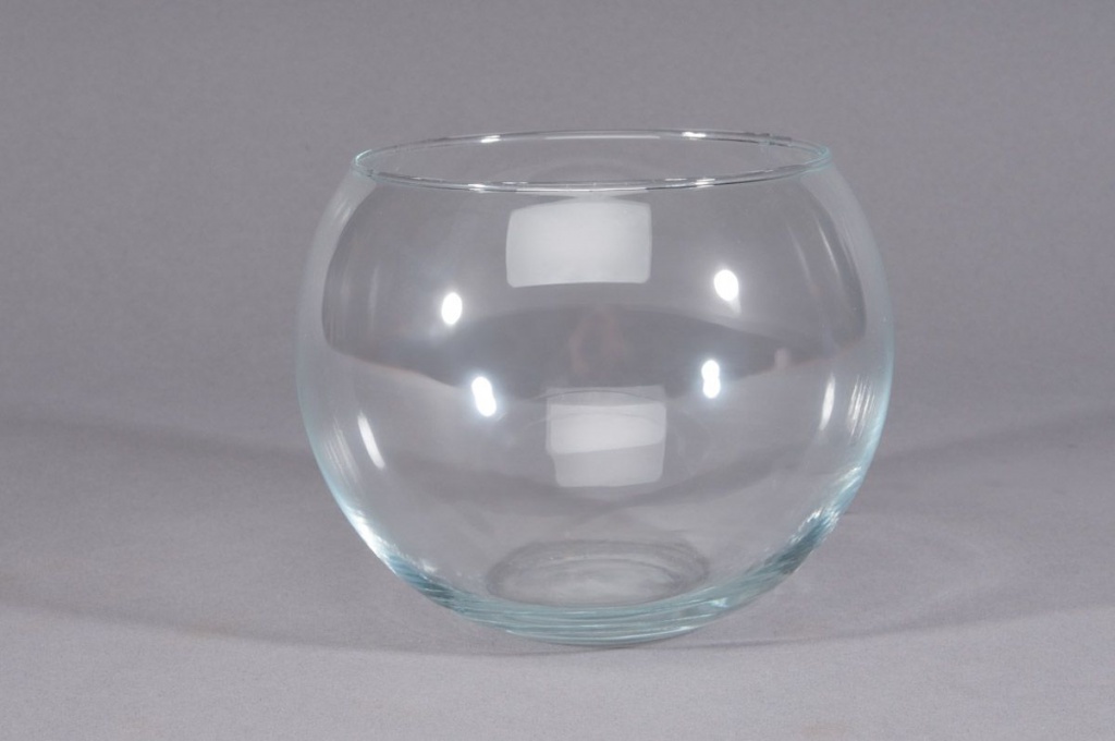 Vase glass sphere D10cm H7cm