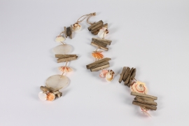 a255wg Guirlande de coquillages assortie  L65cm 