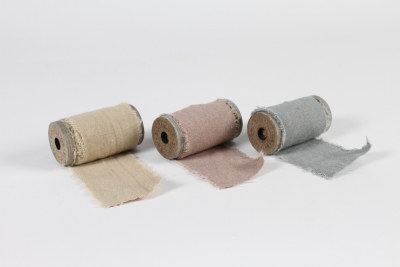 a260wg Ruban en lin naturel assorti 6.5cm x 2m