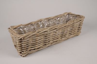A265NM Jardini�re en kubu naturel 50x16.5cm H14cm