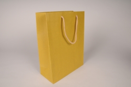 A267IV Bag of 12 yellow kraft bags 22x10cm H29cm
