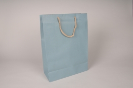 A269IV Bag of 12 blue kraft bags 27x12cm H37cm
