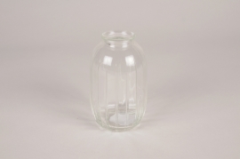 A269NH Vase bouteille en verre transparent D7cm H12cm