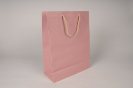 A272IV Bag of 12 pink kraft bags 27x12cm H37cm