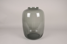 A273W3Black glass vase D31cm H45cm