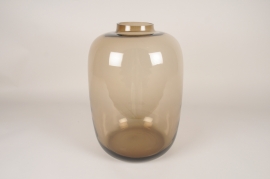 A274W3 Vase en verre brun D31cm H46cm