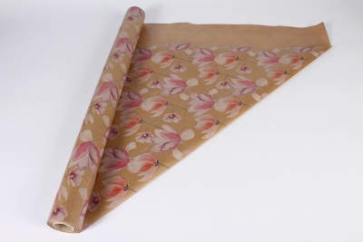 A275BD Rouleau de papier kraft motif fleur 70cmx25m