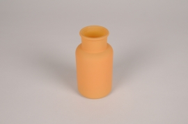A275R4 Vase bouteille en verre orange mat D6.5cm H12.5cm