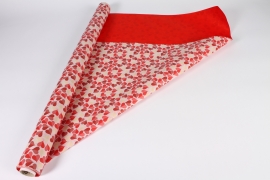 A276BD Rouleau de papier kraft rouge / coeurs 80cmx20m