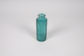 A276NH Vase bouteille en verre bleu D5cm H13cm