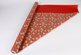 A277BD Red / hearts pattern kraft paper roll 80cmx20m