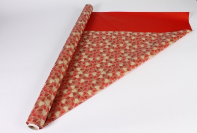 A277BD Rouleau de papier kraft rouge / coeurs 80cmx20m