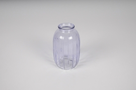 A277NH Vase bouteille en verre lavande D7cm H12cm