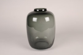 A277W3 Vase en verre fumé noir D19cm H27.5cm