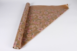A278BD Kraft paper roll with flower pattern 70cmx25m