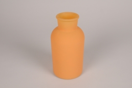 A278R4 Vase bouteille en verre orange mat D10cm H20cm