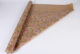 A279BD Kraft paper roll with flower pattern 80cmx20m