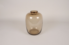 A279W3 Brown glass vase D19cm H27cm